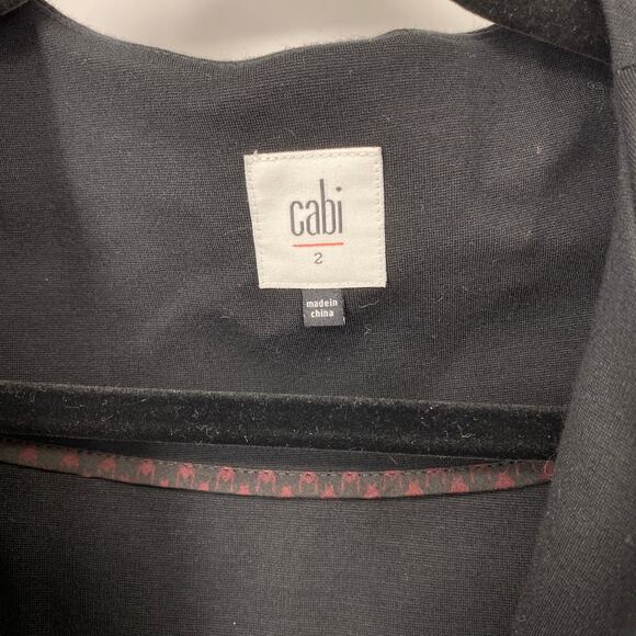 Cabi Women's Size 2 Agency Blazer Jacket Peplum Wide Lapel Stretch Black - Picture 4 of 6